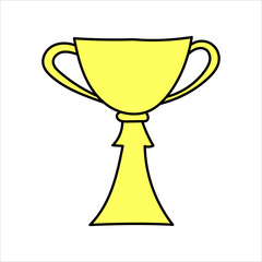 Vector goblet hand drawn in doodle style, isolated on white background.