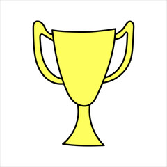 Vector goblet hand drawn in doodle style, isolated on white background.