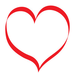 Red heart - symbol of lovers, flat doodle cartoon vector. Mother's Day is an icon for the holiday.