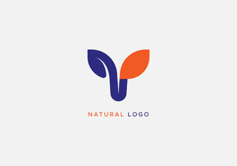 Modern Natural Tree Leaf Logo Type Design Abstract flat minimalist vector Template