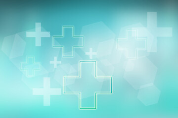 2d illustration medical health care symbols futuristic background

