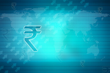 2d illustration rupee indian money rupay business background
