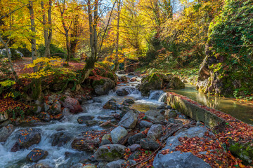 Samandere waterfalls in Duzce Province of Turkey