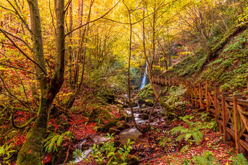 Samandere waterfalls in Duzce Province of Turkey