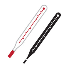 Thermometer cartoon icon on white background. Vector illustration.