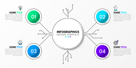 Infographic template with 4 options or steps. Vector