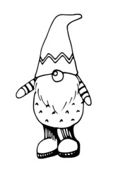 Graphic Christmas gnome in warm hat