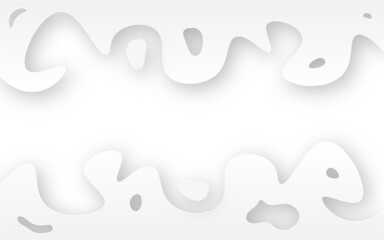 White Gray Light Banner with Paper Cut Abstract Smooth Curves Wavy Background Vector illustration. Soft smooth lines curving to form a surface of light and shadow vector illustration.