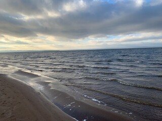 sandbanks on the banks of the Volga river