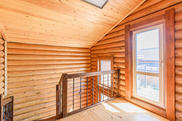 Russia, Moscow- May 06, 2020: interior room apartment modern bright cozy atmosphere. general cleaning, home decoration, preparation of house for sale. wooden country house