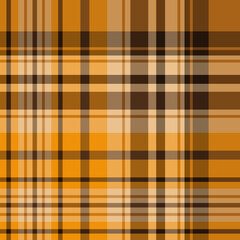 Seamless pattern in glorious warm yellow, brown and beige colors for plaid, fabric, textile, clothes, tablecloth and other things. Vector image.