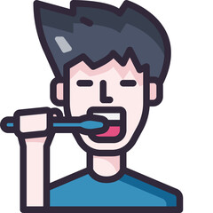 brush teeth line icon