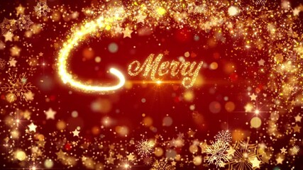 red merry christmas lights text video loop