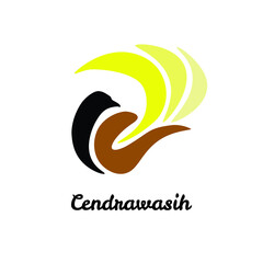Logo design template with cendrawasig bird paradise concept