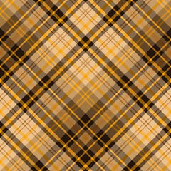 Seamless pattern in glorious warm yellow, brown and light and dark beige colors for plaid, fabric, textile, clothes, tablecloth and other things. Vector image. 2