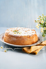 Apple Cake. Homemade cake with natural ingredients. Mothers day concept for a tasty dessert.