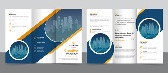 Creative corporate modern business trifold brochure template, trifold layout, a4 size brochure.