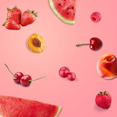 Fresh ripe different fruits. Food concept.