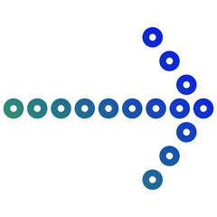 Vector arrow gradient icon, sign and symbol 64x64 Pixel, white background