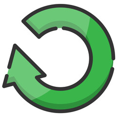 Vector arrow filled line icon, sign and symbol 64x64 Pixel, white background