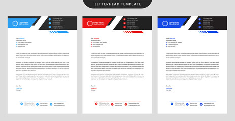 Business corporate letterhead template, Professional creative letterhead design, Vector