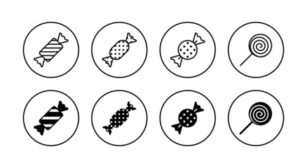 Candy icons set. candy sign and symbol.