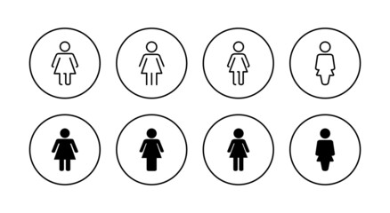 Female icons set. woman sign and symbol