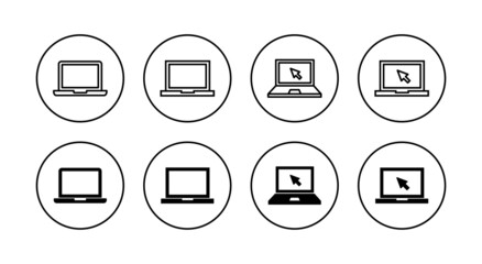 Laptop icons set. computer sign and symbol
