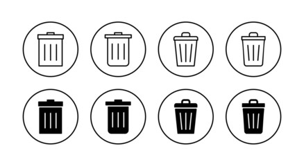 Trash icons set. trash can icon. delete sign and symbol.