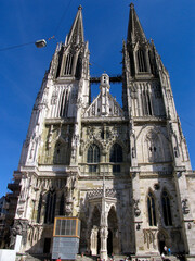 Fototapeta na wymiar Dom, Domplatz, Regensburg, Bayern, Deutschland, Europa -- Cathedral, cathedral square, Regensburg, Bavaria, Germany, Europe