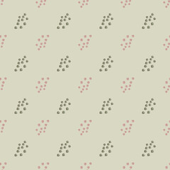 Seamless pattern with hand drawing lily of the valley on light green background. Vector floral template in doodle style. Gentle summer botanical texture.