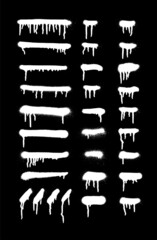 Graffiti spray dots and lines. splatter paint spray and smudge effect. shape set
