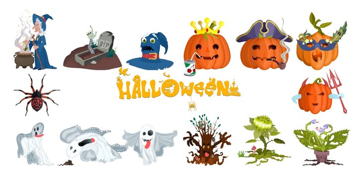 halloween character compilation and lettering new