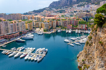 Fototapeta na wymiar Panorama auf Fontvieille – ein Staadtteil des Fürstentum Monaco.