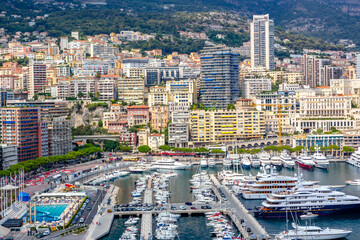 Plakat Panorama über das Fürstentum Monaco