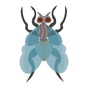 fly insect harmful. illustration flat style picture