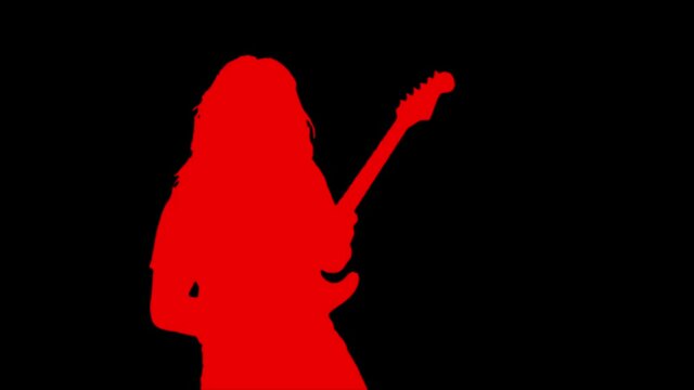 Heavy Metal Guitarist Rocking Out Silhouette