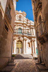 Fototapeta na wymiar Church of San Giovanni Evangelista, Scicli, Ragusa, Sicily, Italy, Europe, World Heritage Site