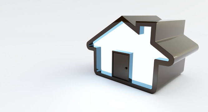 house icon isolated on white background. minimal style cute home. 3d rendering