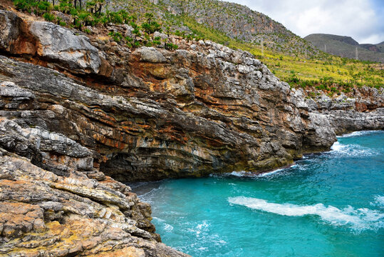 coastal panorama in the zingaro natural reserve  san vito lo capo sicily italy