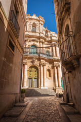 Fototapeta na wymiar Church of San Giovanni Evangelista, Scicli, Ragusa, Sicily, Italy, Europe, World Heritage Site