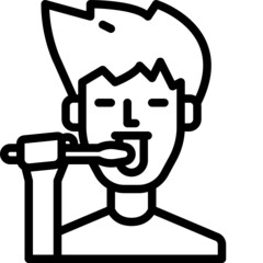 brush teeth line icon