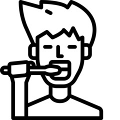 brush teeth line icon