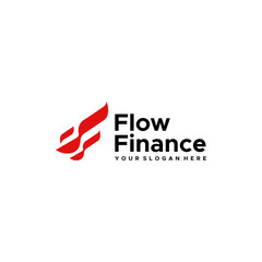 Flat colorful FLOW FINANCE chest logo design