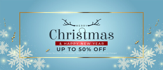 Luxury merry christmas sale banner background