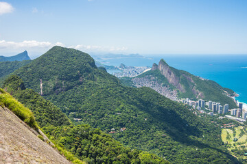 View of Morro Dois Irmãos (Two Brothers Hill) from a viewpoint at Pedra Bonita - Rio de Janeiro, Brazil