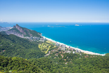 View of São Conrado Beach from a viewpoint at Pedra Bonita - Rio de Janeiro, Brazil