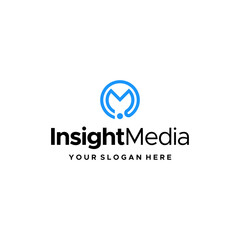 Modern initial M INSIGHT MEDIA logo design