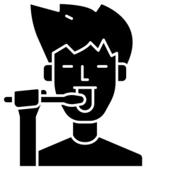brush teeth solid icon