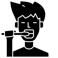 brush teeth solid icon